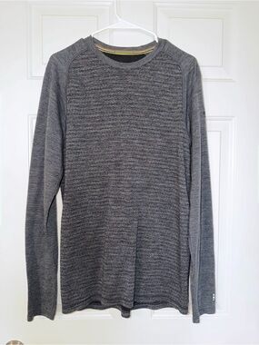 Men's Grey Smartwool Merino 250 Long Sleeve Shirt - size L